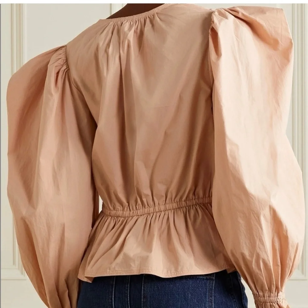 ULLA JOHNSON Sabina Puff-Sleeve Cotton Blouse